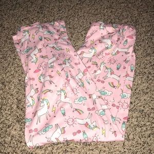 Unicorn pajama bottoms.